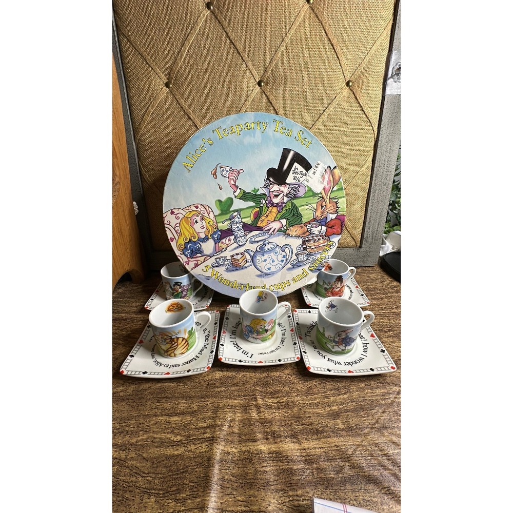 Alice's Teaparty Tea Set 10 piece Set Designed by Paul Cardew in England